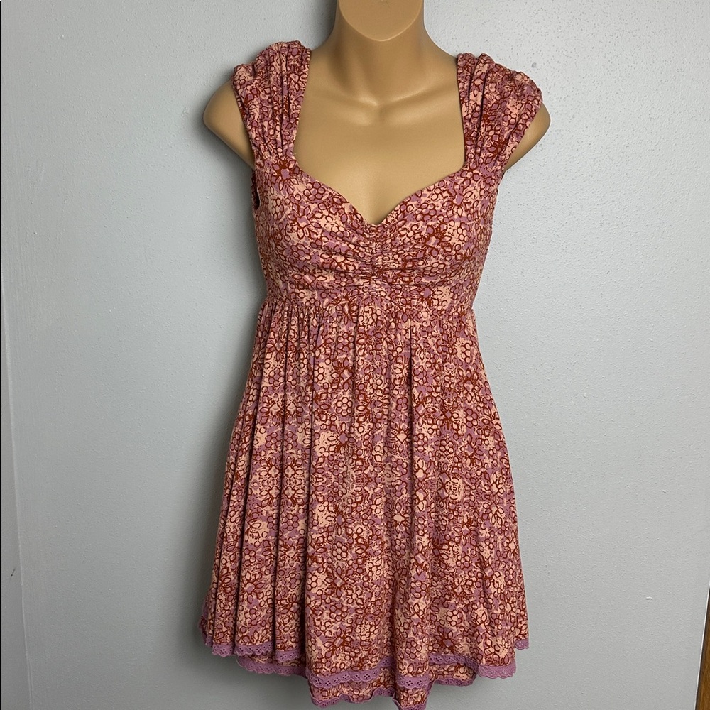 Free People Pink Floral Mini Dress